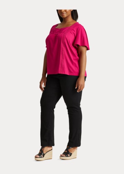 Women's Ralph Lauren Jersey Flutter-Sleeve Tops | 249167EVY